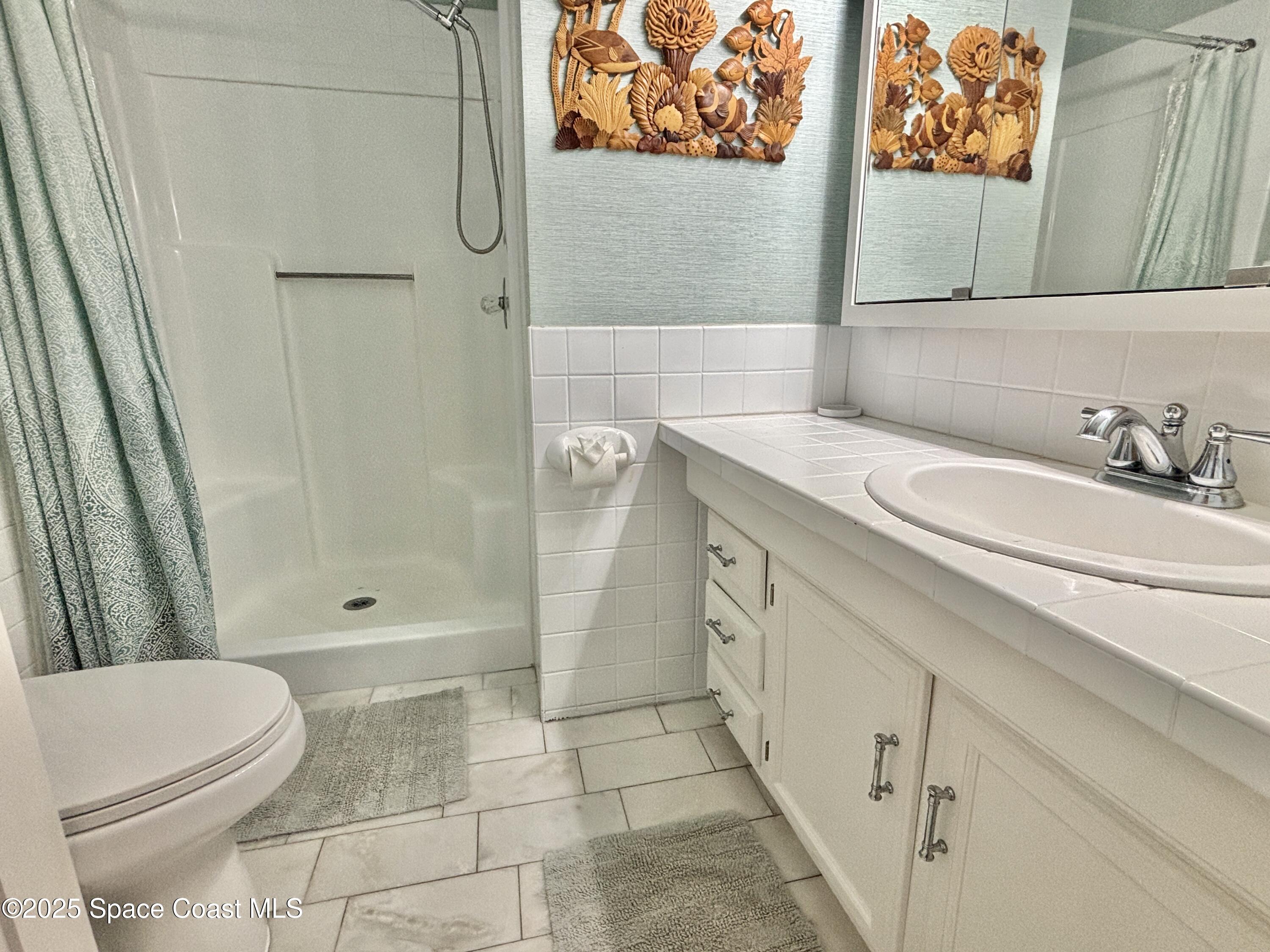 3955 Fooshe Avenue Sebastian, FL 32976 - Photo 24 of 45 a bathroom with a sink a toilet and shower