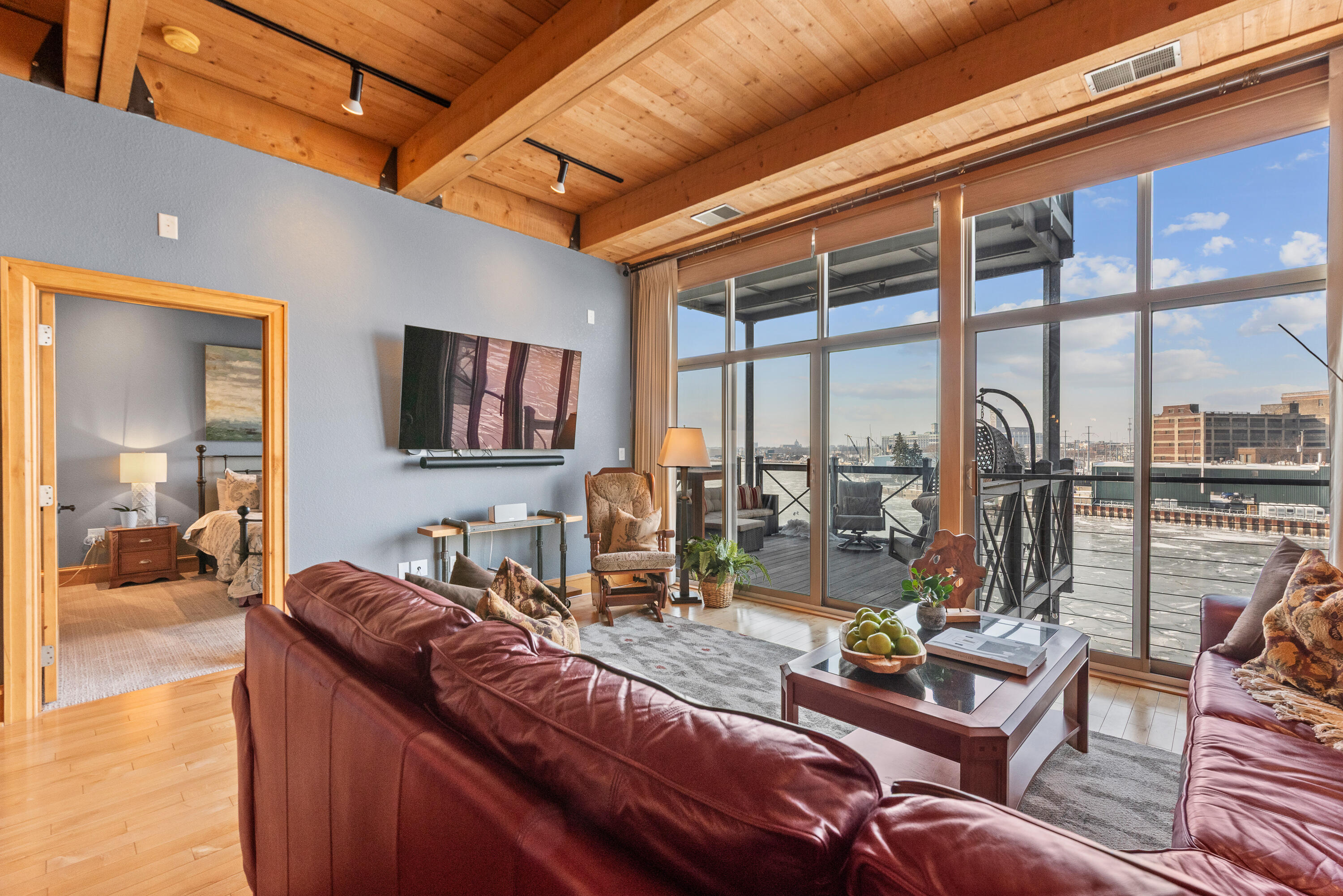 601 East Erie Street, Unit 313 Milwaukee, WI 53202 - Photo 15 of 48 Media Wall with Surround Sound Wiring