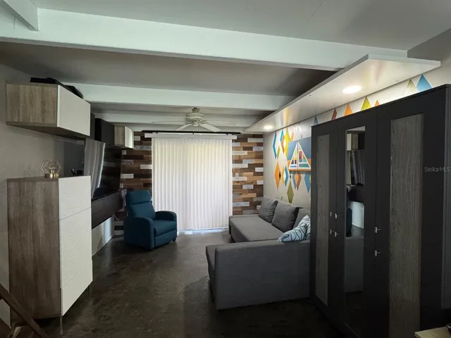 a living room with furniture