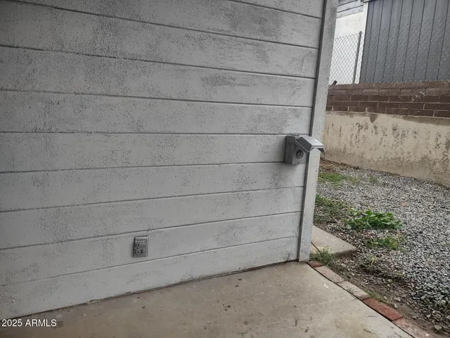 a view of a wooden door