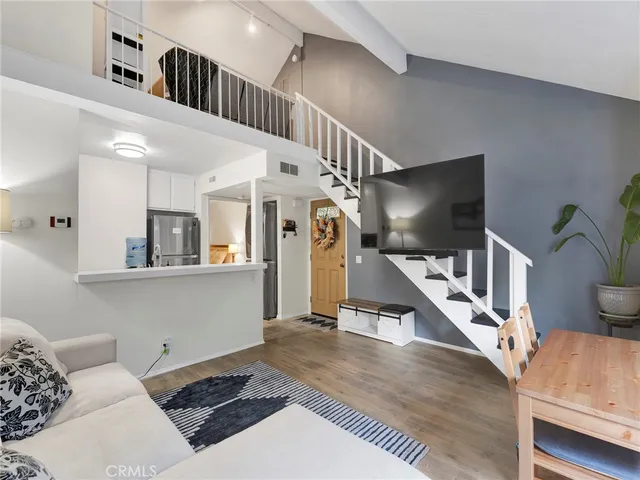 a view of entryway and workspace