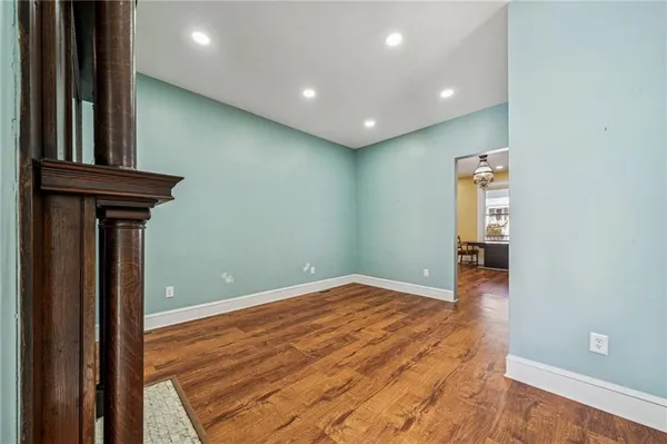 a view of a hallway with entryway