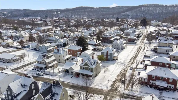 a view of city and mountain