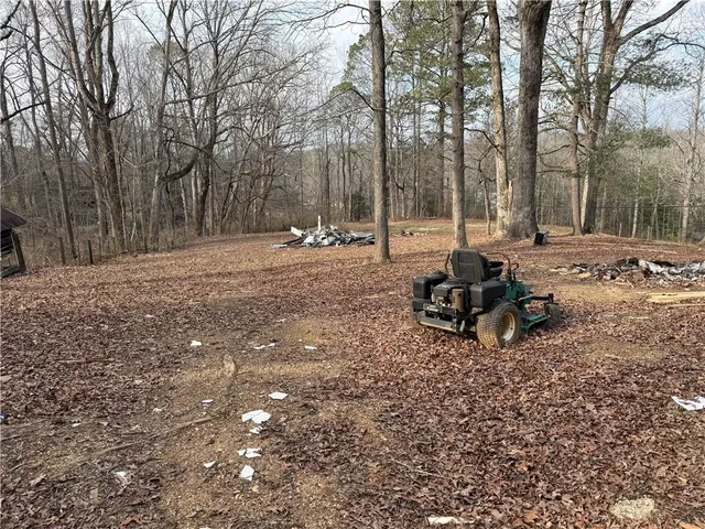 a backyard of a house with lots of green space