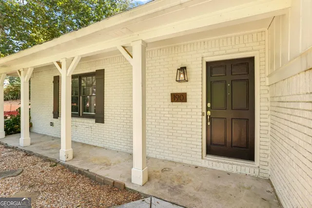 a view of front door of house