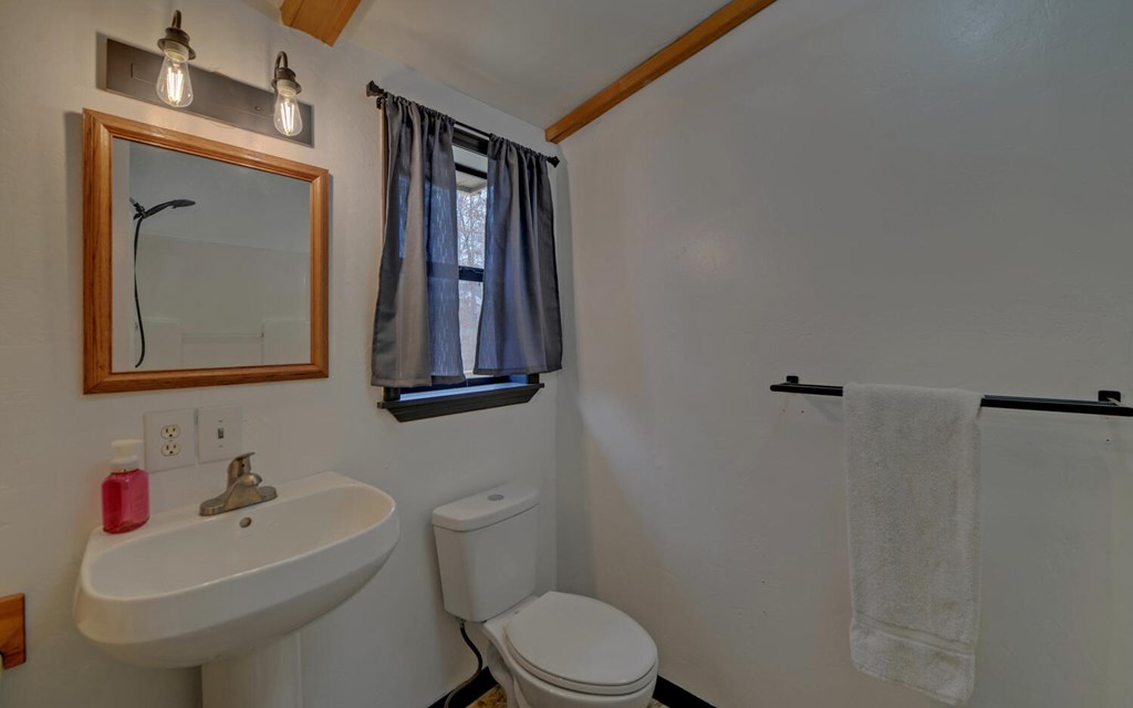16 Bell Lane Morganton, GA 30560 - Photo 20 of 51 a bathroom with a toilet sink vanity and mirror