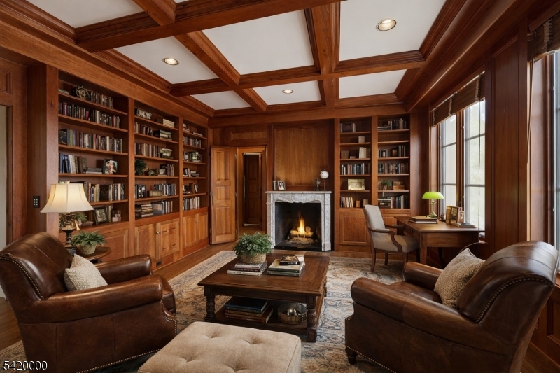 29 Hilltop Road Kinnelon, NJ 07405 - Photo 17 of 50 a living room with furniture a fireplace and a large window