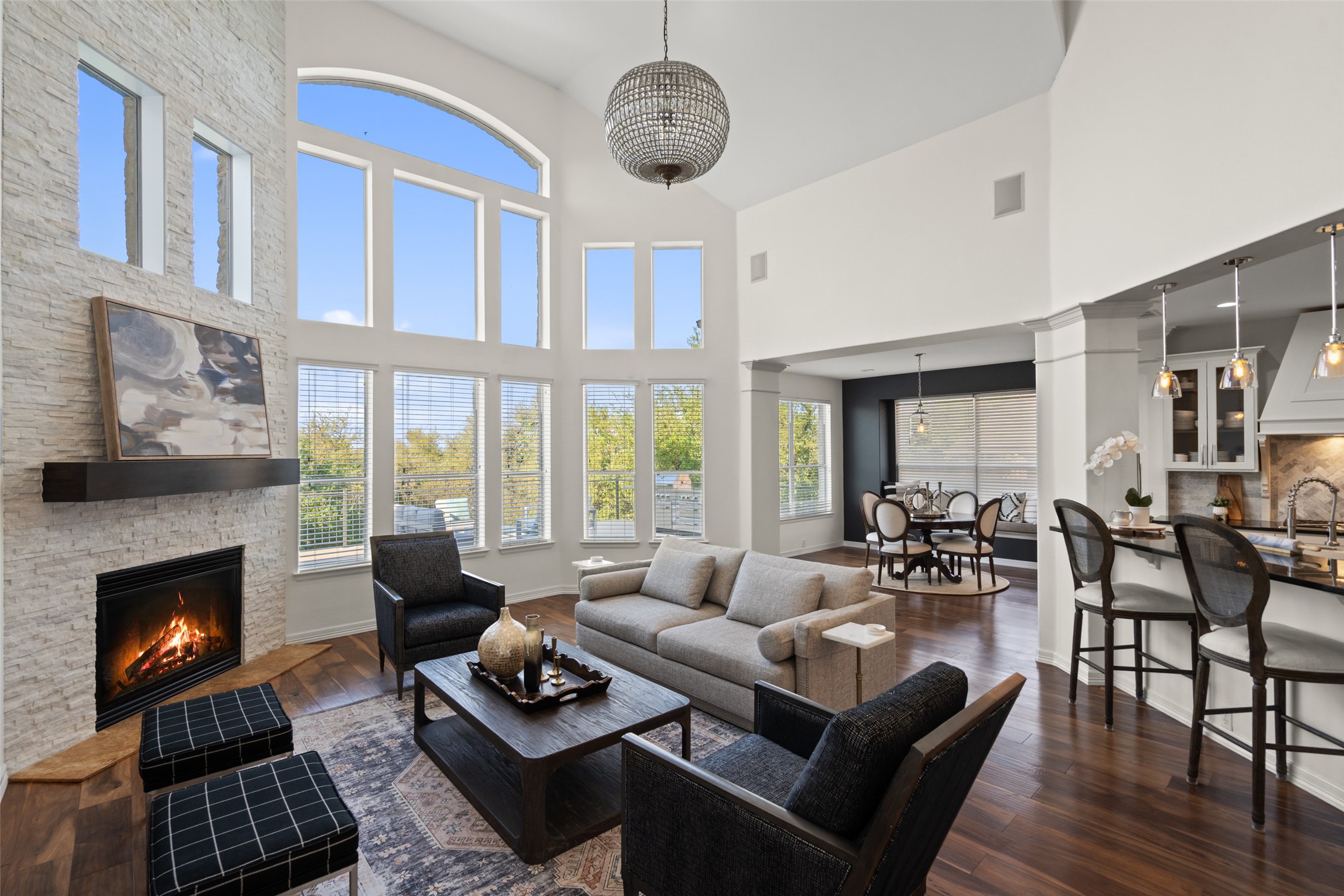 250 Open Sky Road Austin, TX 78737 - Photo 1 of 1 High Ceilings and Floor Wall to Wall Windows greet you as you enter the front door.