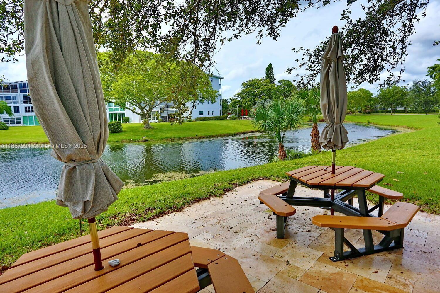 2079 Harwood F, Unit 2079 Deerfield Beach, FL 33442 - Photo 26 of 33 a view of a backyard with sitting area