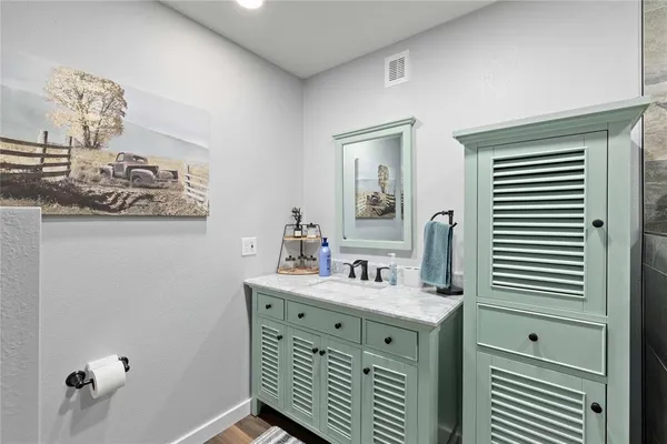 a bathroom with a shower