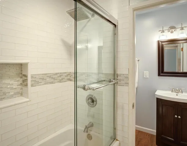a bathroom with a shower