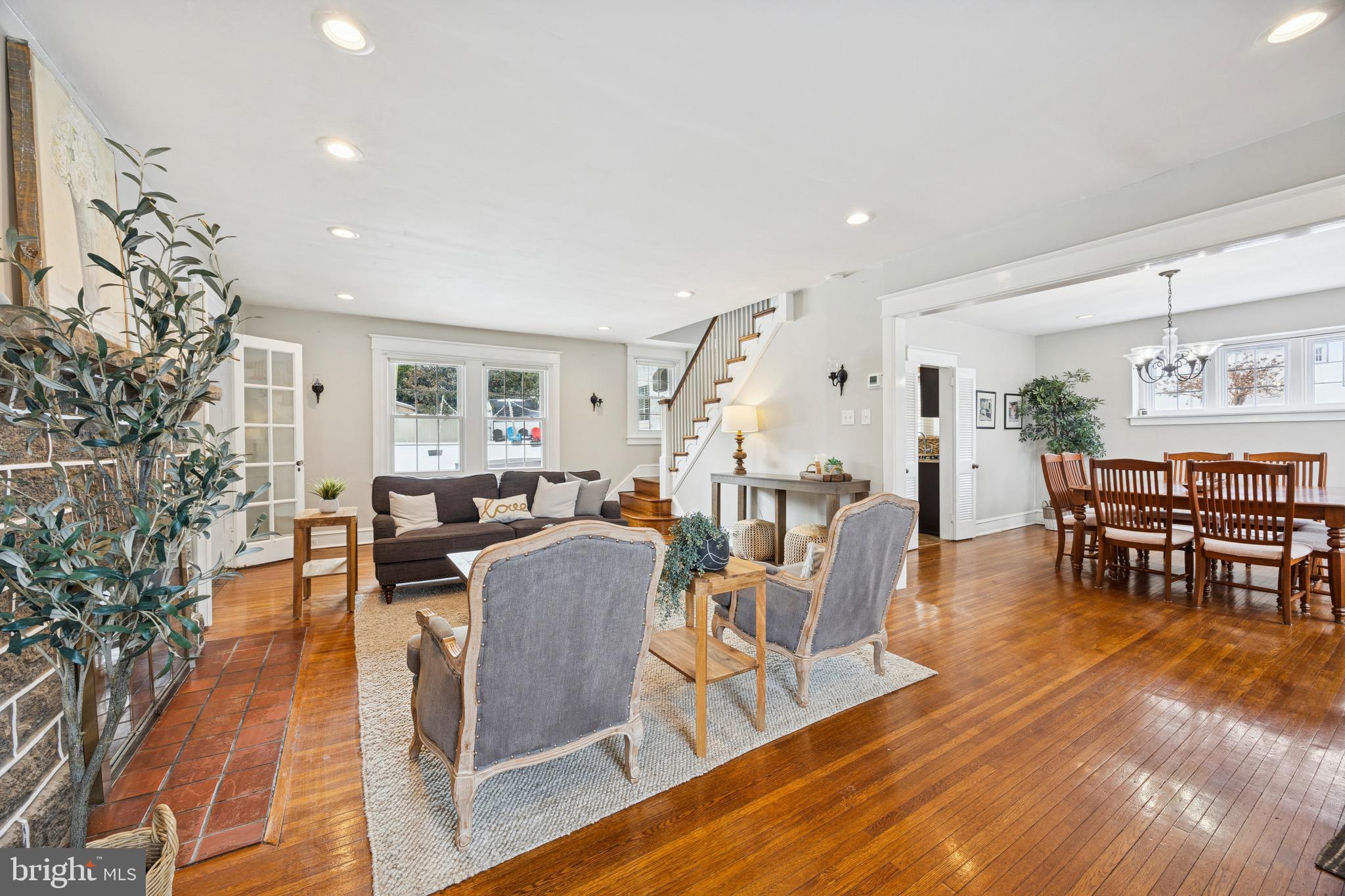 120 West Springfield Road Springfield, PA 19064 - Photo 4 of 35 a view of a dining room with furniture and wooden floor