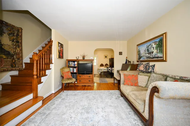 a living room with furniture