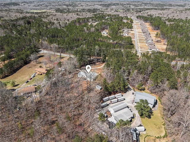 an aerial view of multiple house