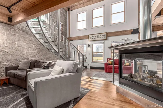 a view of a livingroom with a fireplace