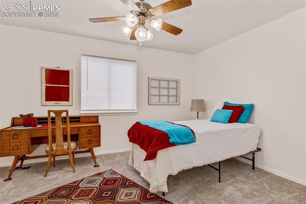 6385 Perfect View Colorado Springs, CO 80919 - Photo 20 of 35 2nd bedroom with plush carpet and 2 large clothes closets