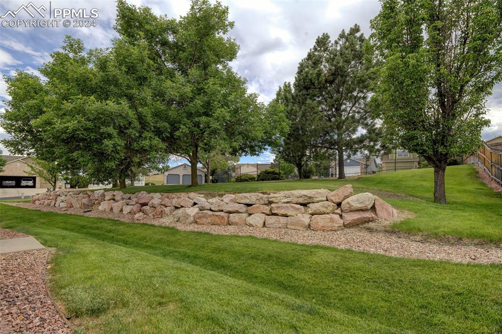 6385 Perfect View Colorado Springs, CO 80919 - Photo 29 of 35 Private manicured backyard, all taken care of by the HOA