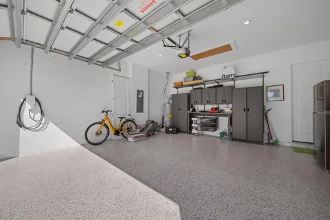 a view of garage with furniture