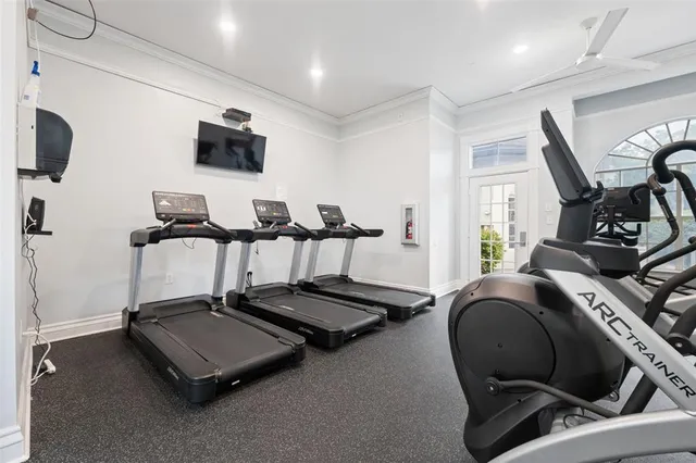 an aerial view of a house with outdoor space