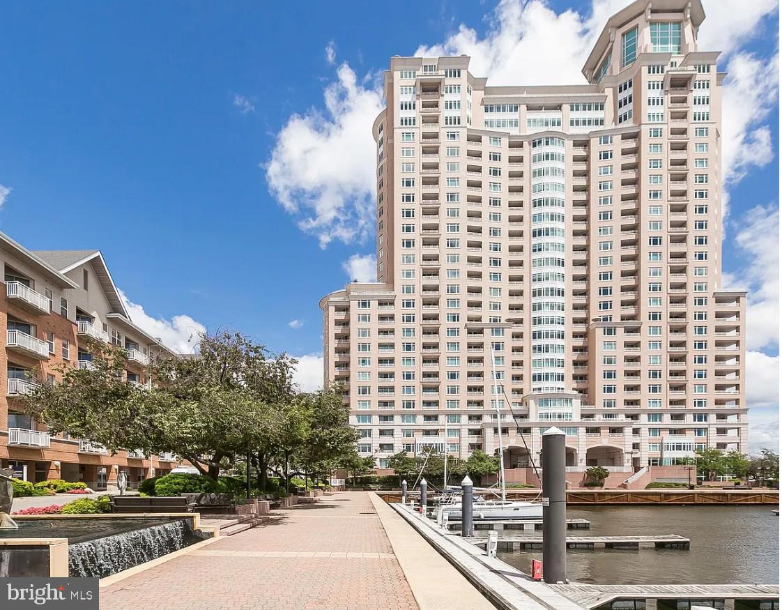 a view of a city with tall buildings