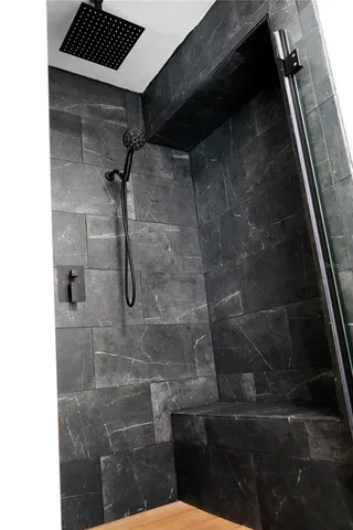 a bathroom with a shower