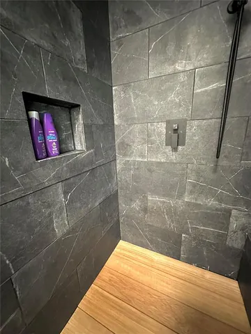 a bathroom with a shower