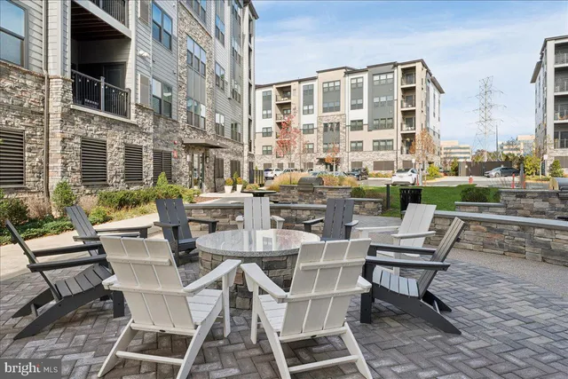 a view of a building and outdoor space