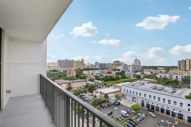 a city view from a balcony