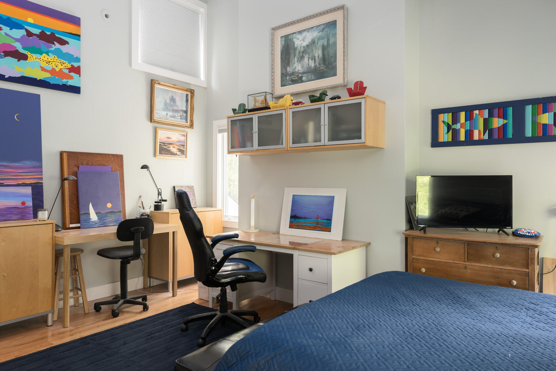 58 Delano Road Marion, MA 02738 - Photo 24 of 41 a view of a workspace with furniture and a flat screen tv