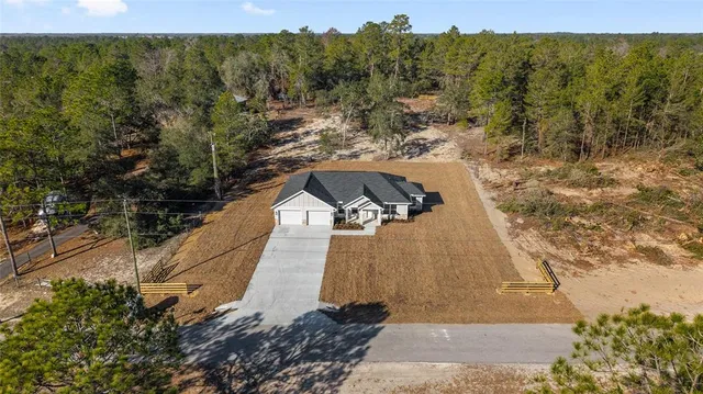 a view of a city with lush green forest