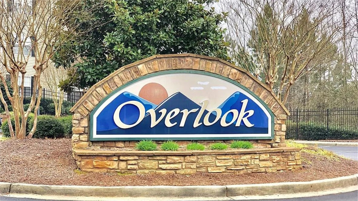 303 Lookover Drive Anderson, SC 29621 - Photo 37 of 46 Welcome to Overlook, a community entrance marked by a distinguished stone and brick sign.