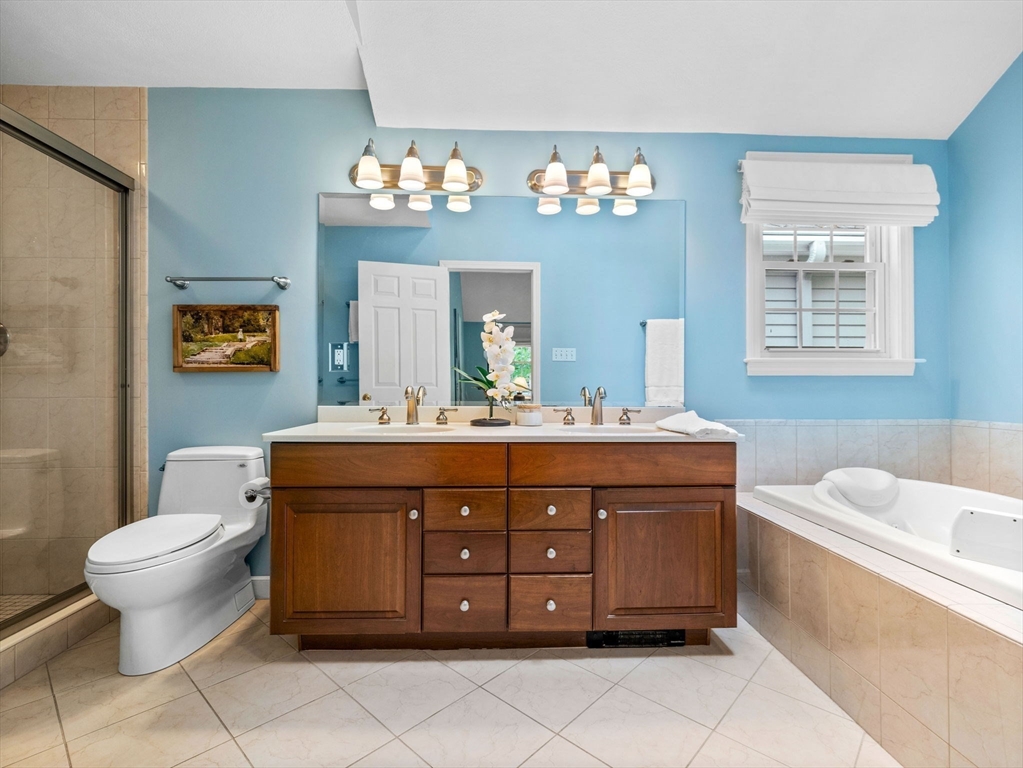 14 Pond Street Dover, MA 02030 - Photo 18 of 25 a bathroom with a sink vanity mirror and toilet