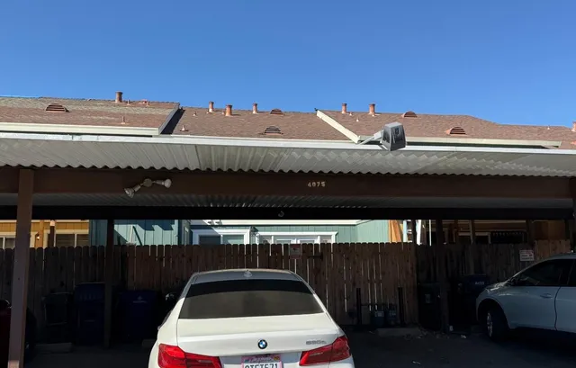 a car parked in front of building