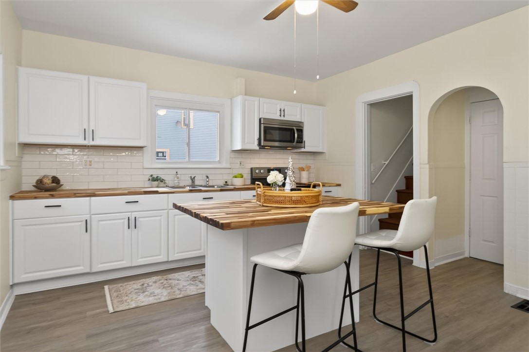 27 Rugraff Street Rochester, NY 14606 - Photo 12 of 23 Kitchen w/ Butcher Block Countertops, All New Cabi