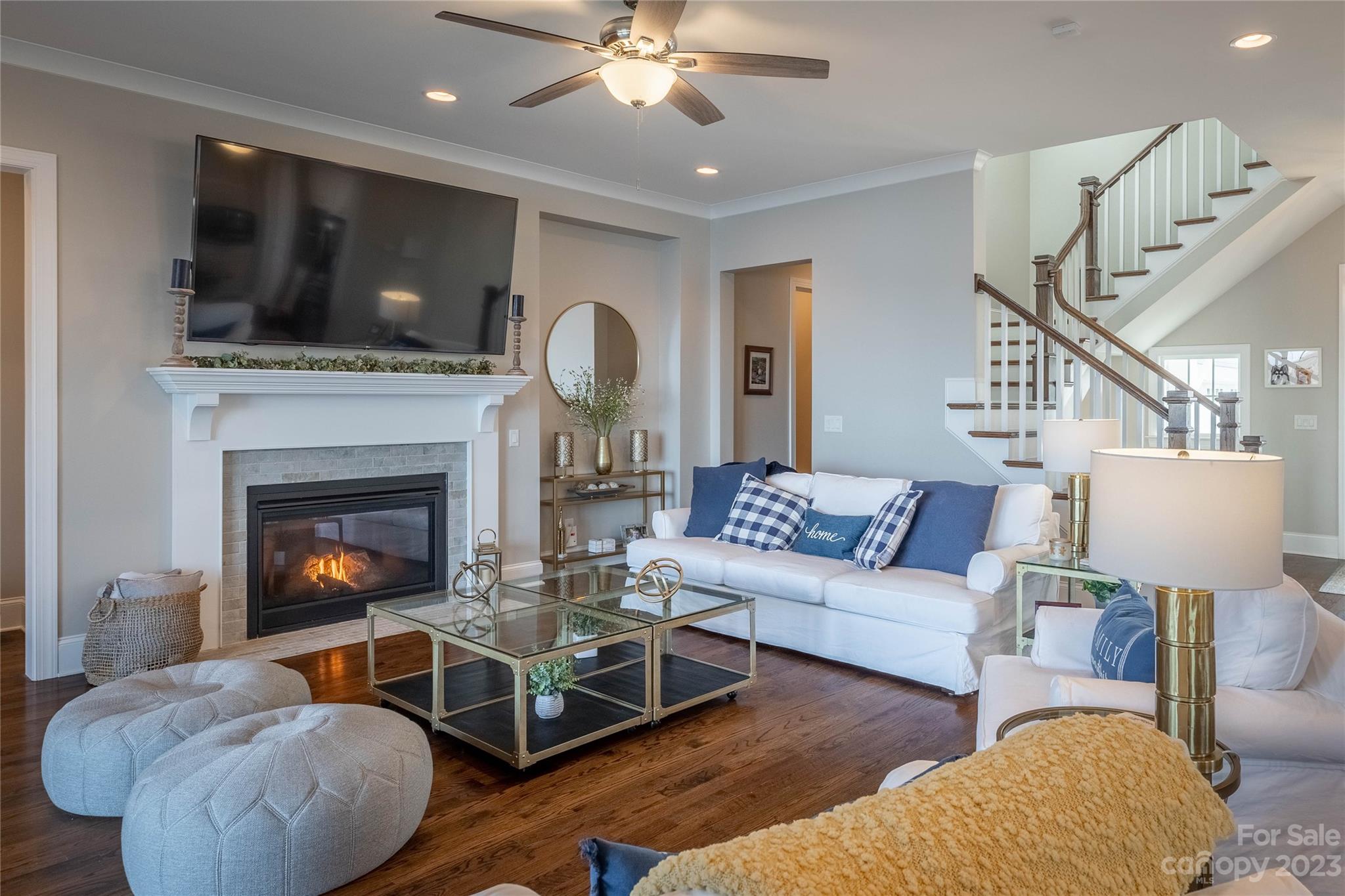 9110 Greenwood Road Terrell, NC 28682 - Photo 13 of 42 a living room with furniture and a fireplace