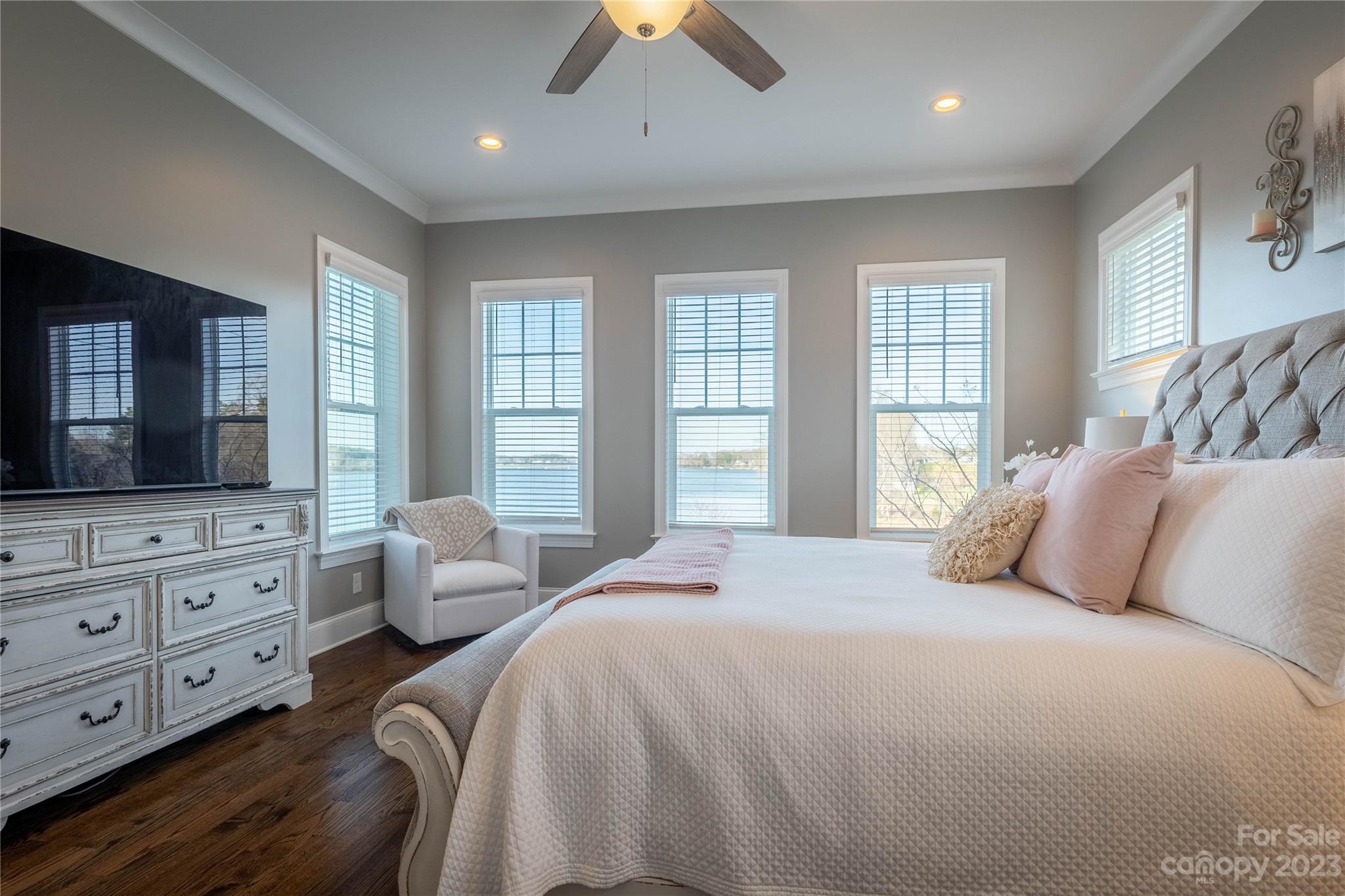 9110 Greenwood Road Terrell, NC 28682 - Photo 21 of 42 a bedroom with a bed and wooden floor