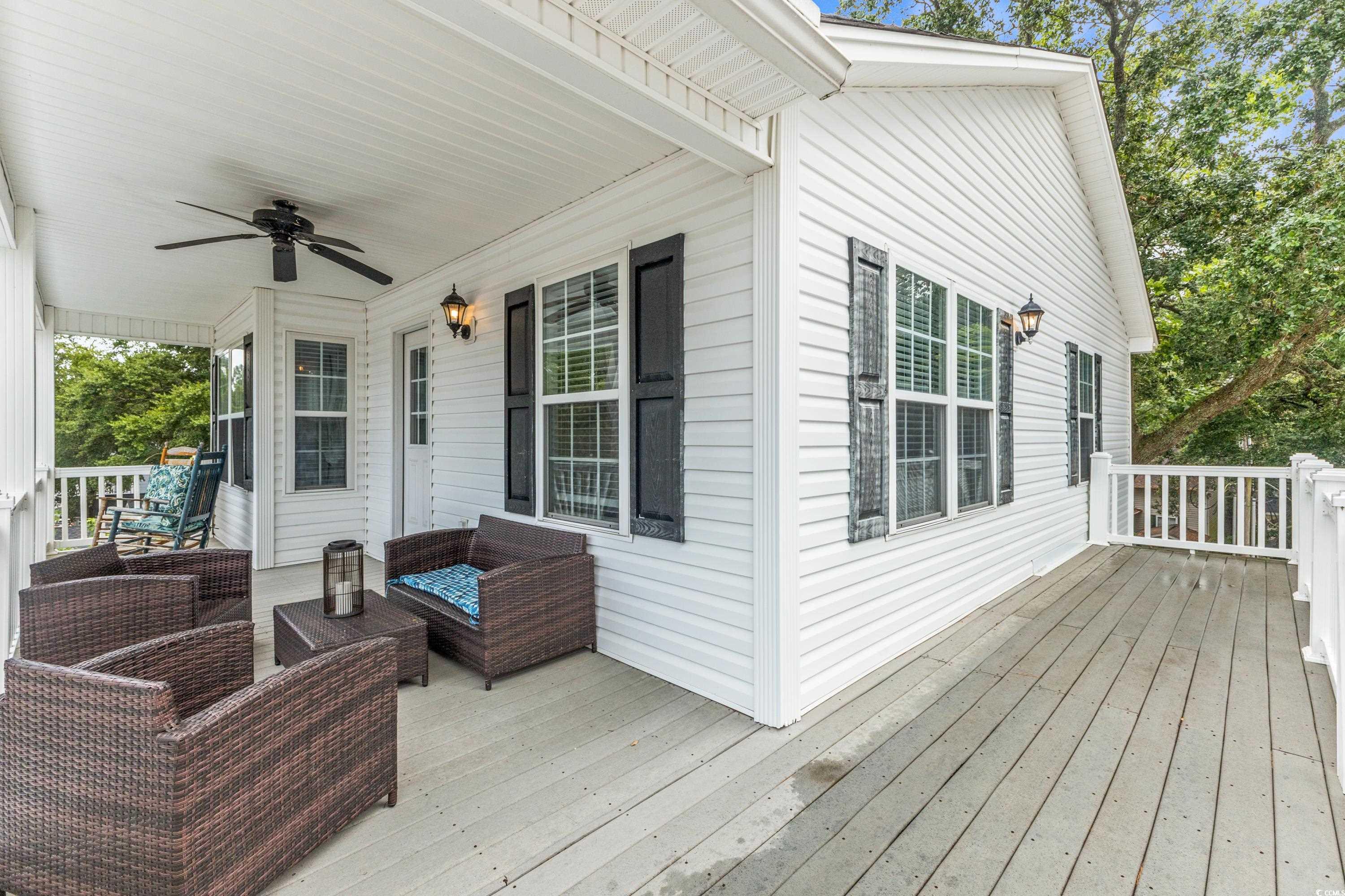 6001-1846a South Kings Highway Myrtle Beach, SC 29575 - Photo 39 of 40 Wooden deck with ceiling fan