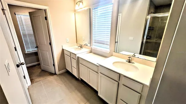 a view of a room with a window