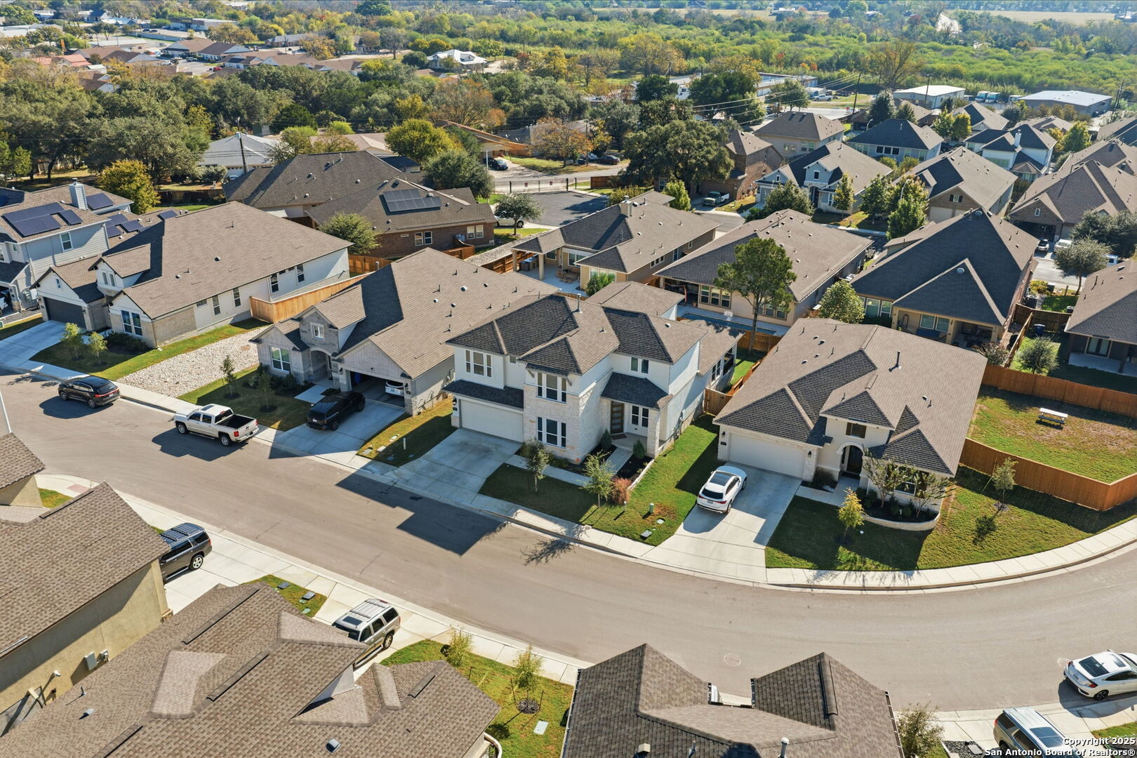 662 Hidden View Street New Braunfels, TX 78130 - Photo 46 of 48 an aerial view of a house with swimming pool