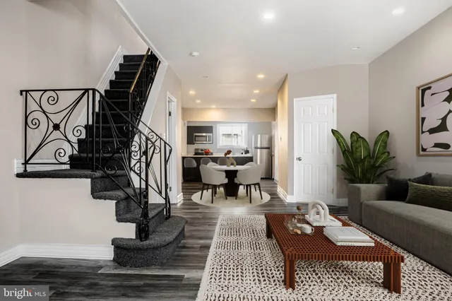 a living room with furniture