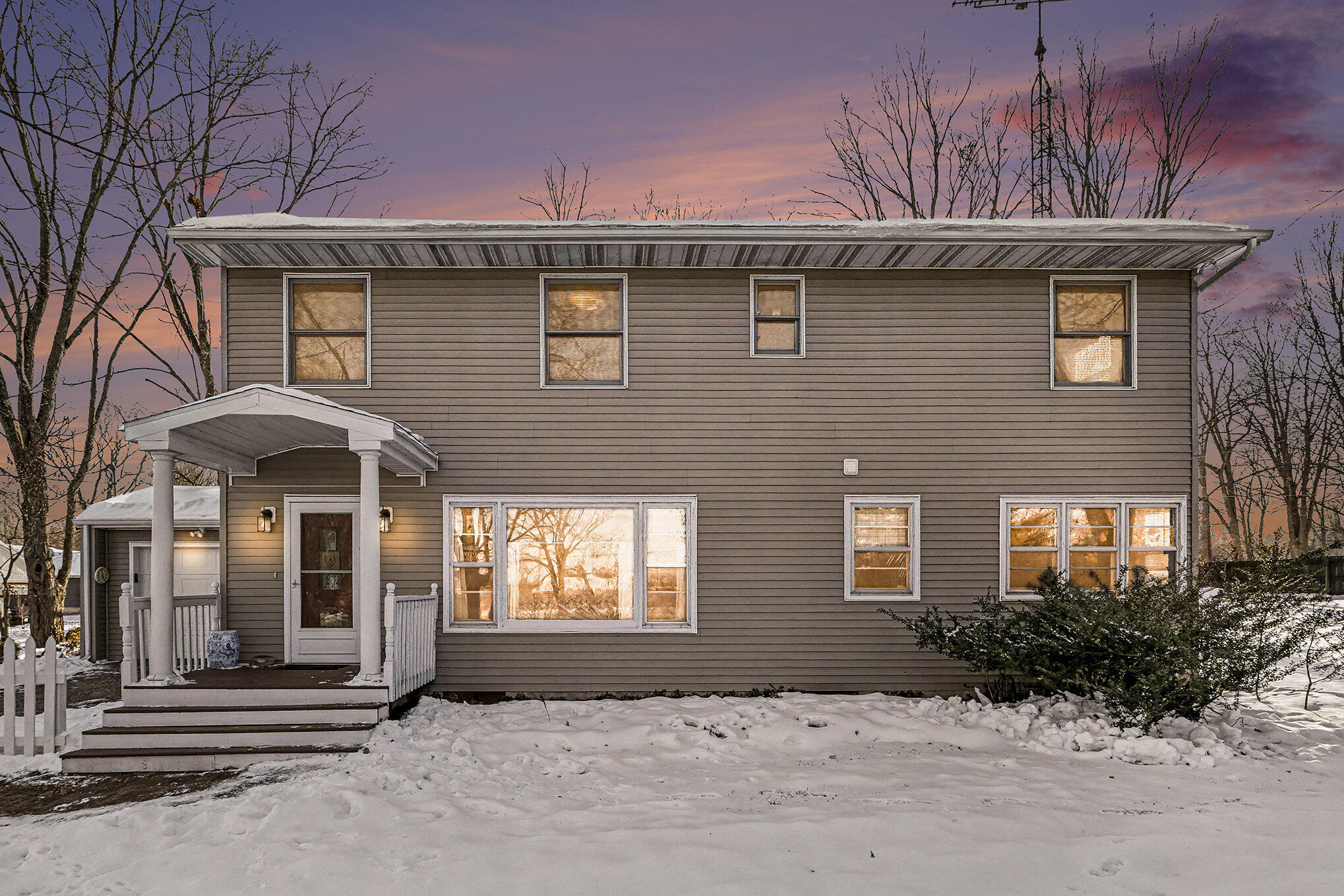 61100 Quinnesec Road Cassopolis, MI 49031 - Photo 37 of 47 FRONT EXTERIOR AT DUSK