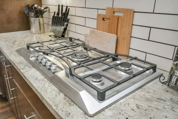 a living room with a rug