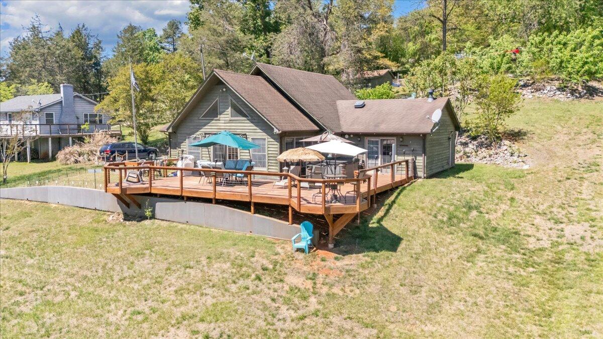 531 Brookwood Road Wirtz, VA 24184 - Photo 53 of 57 an aerial view of a house with swimming pool garden and patio
