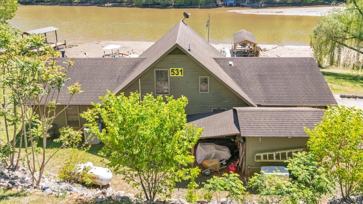 531 Brookwood Road Wirtz, VA 24184 - Photo 7 of 57 an aerial view of a house with a yard and lake view