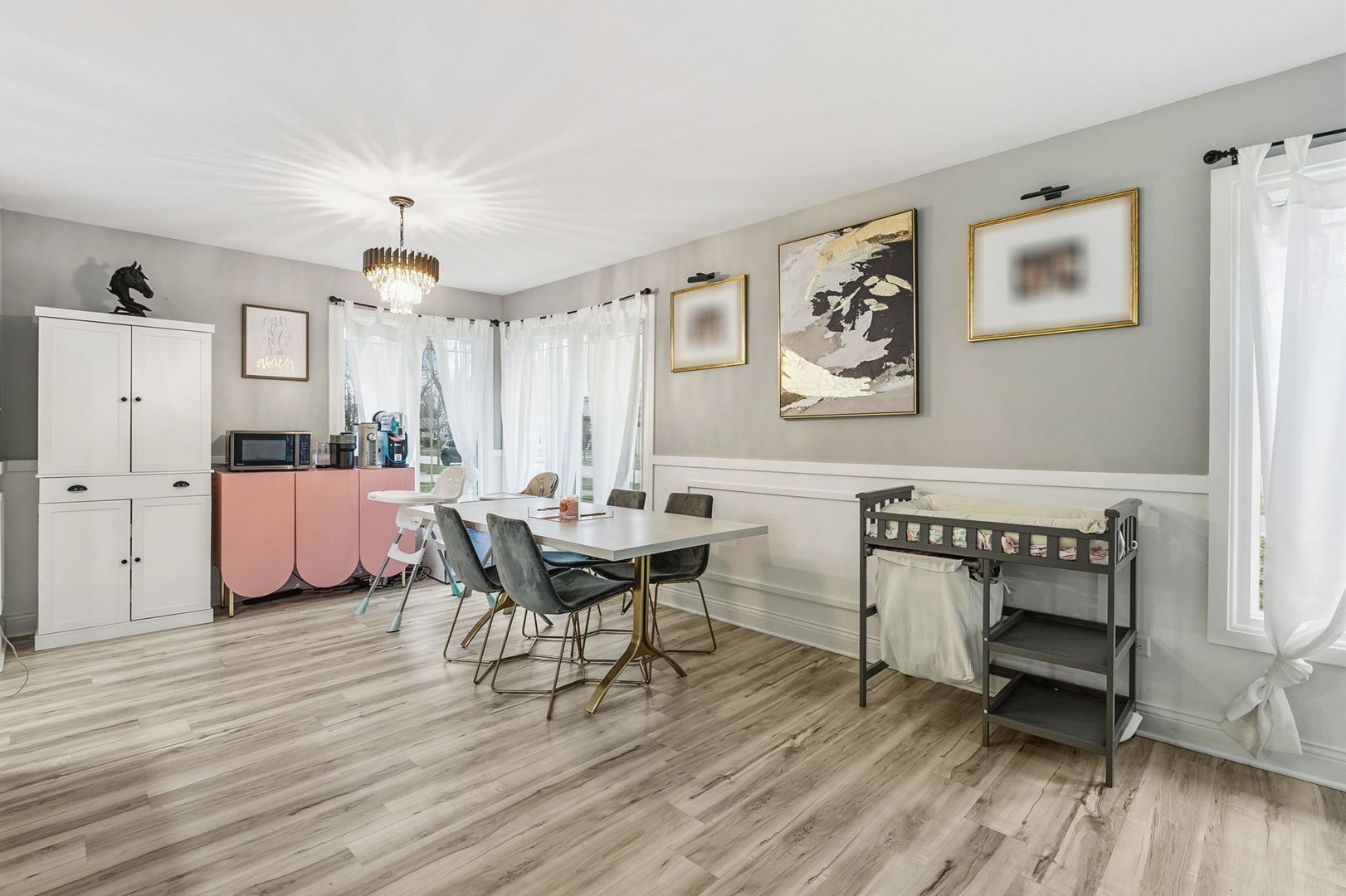825 Cherry Lane Thornton, IL 60476 - Photo 10 of 37 a living room with furniture a wooden floor and a fireplace