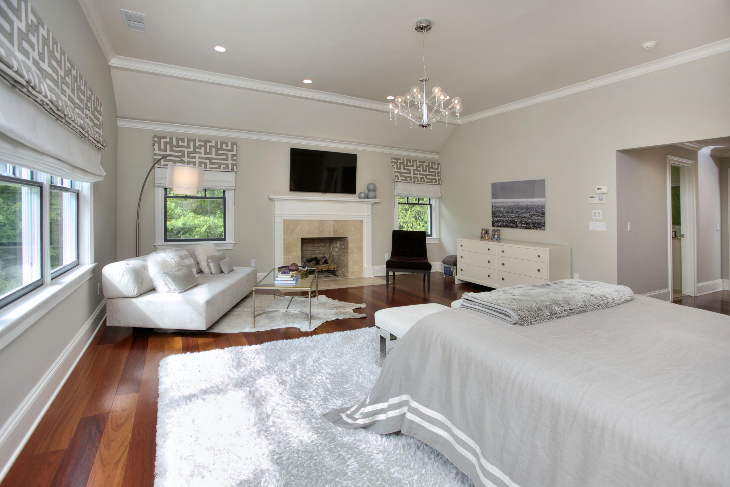 786 Cheese Spring Road New Canaan, CT 06840 - Photo 16 of 36 a bedroom with a bed and a flat screen tv