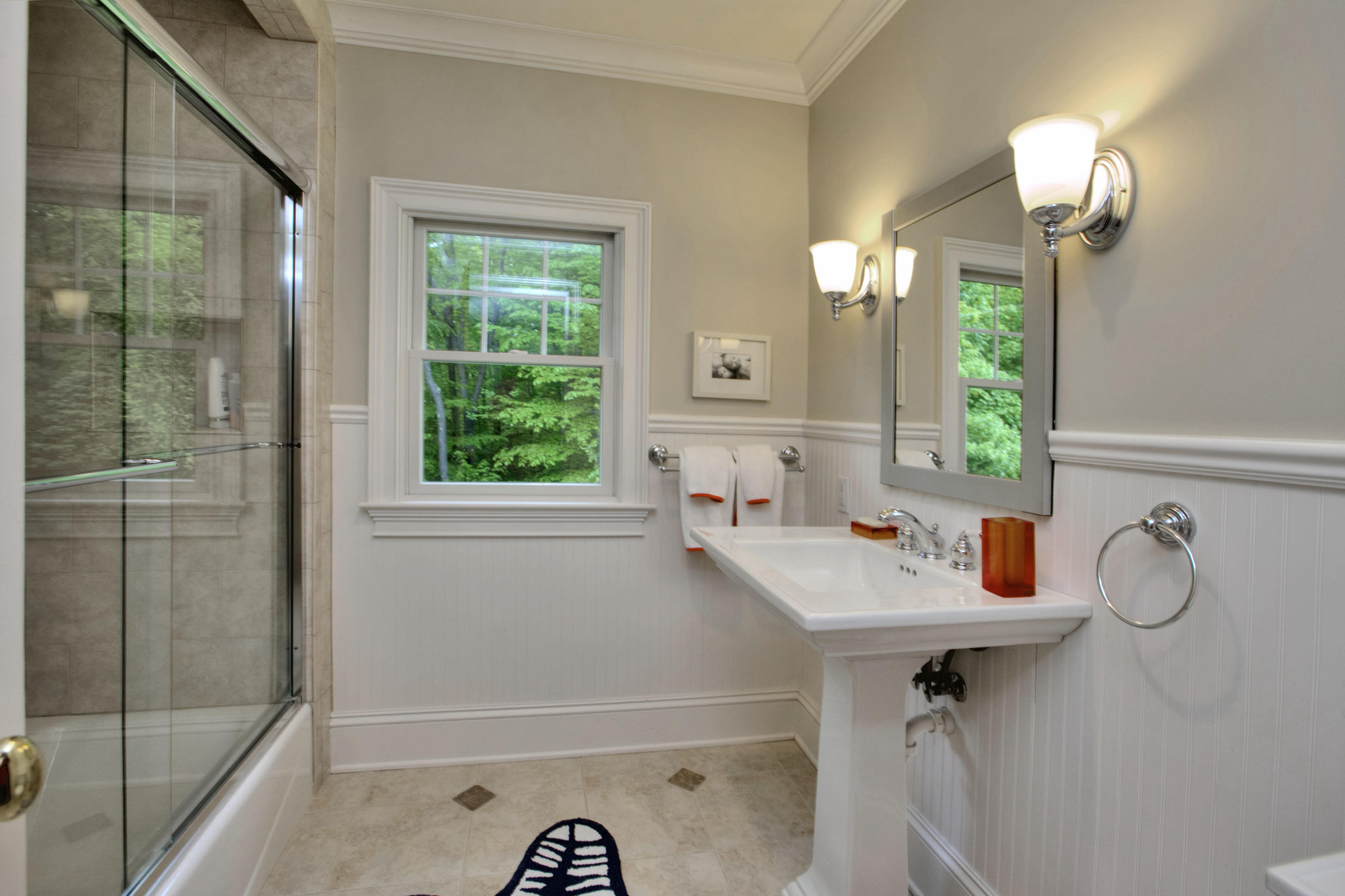 786 Cheese Spring Road New Canaan, CT 06840 - Photo 18 of 36 a bathroom with a sink a toilet and shower