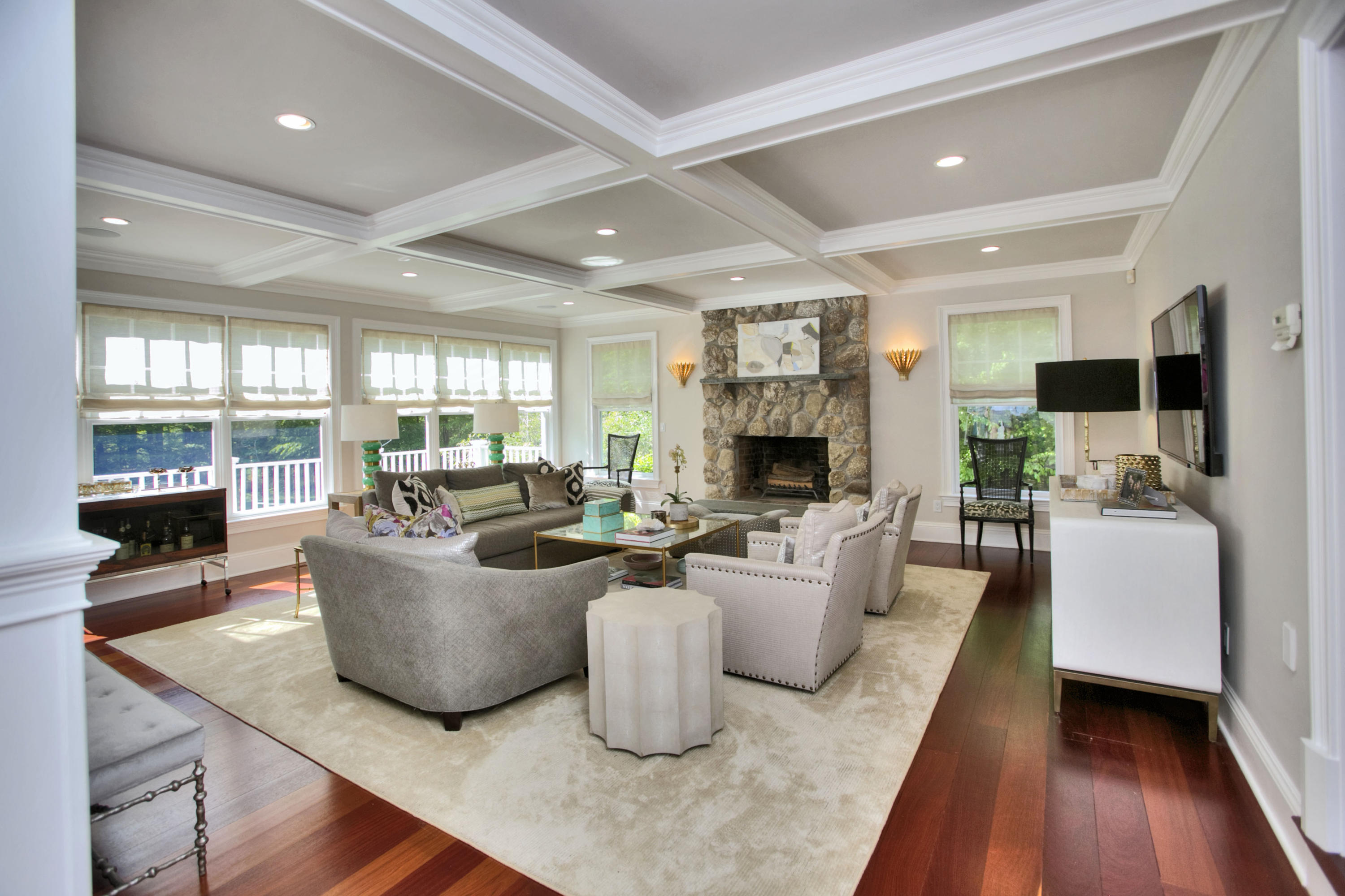 786 Cheese Spring Road New Canaan, CT 06840 - Photo 3 of 36 a living room with fireplace furniture and a large window