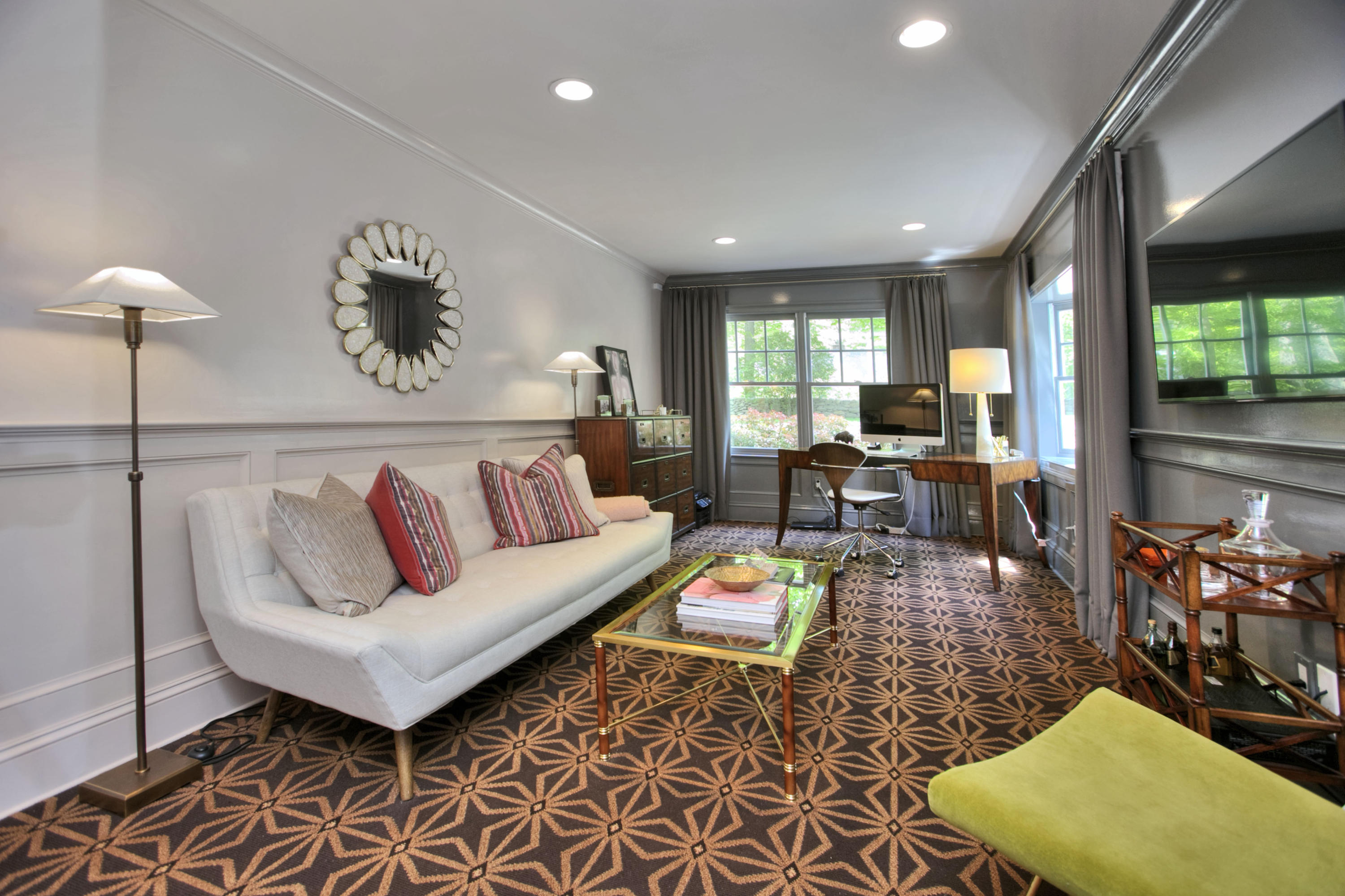 786 Cheese Spring Road New Canaan, CT 06840 - Photo 8 of 36 a living room with furniture and a flat screen tv