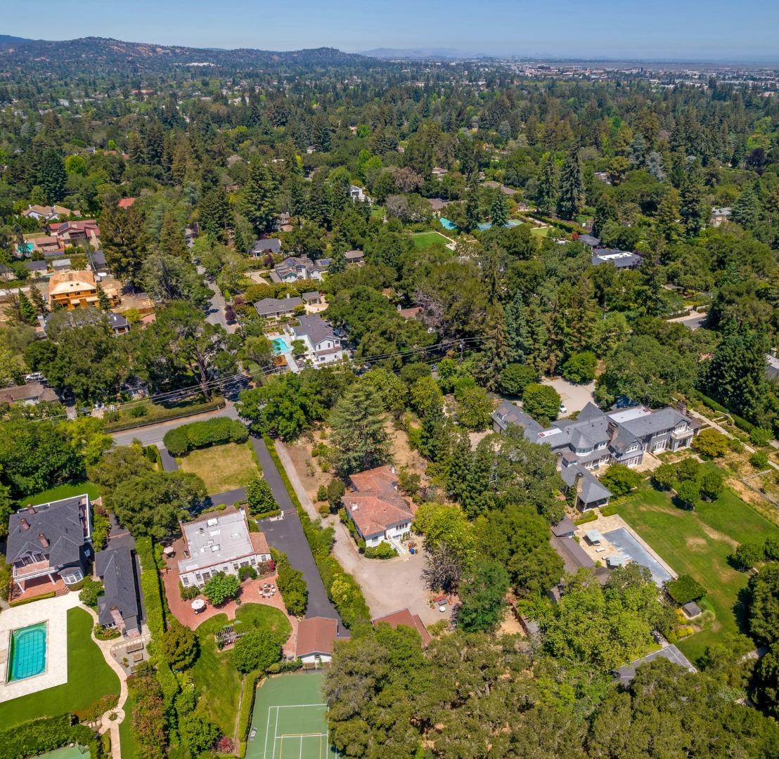167 Almendral Avenue Atherton, CA 94027 - Photo 44 of 50 an aerial view of residential house with outdoor space